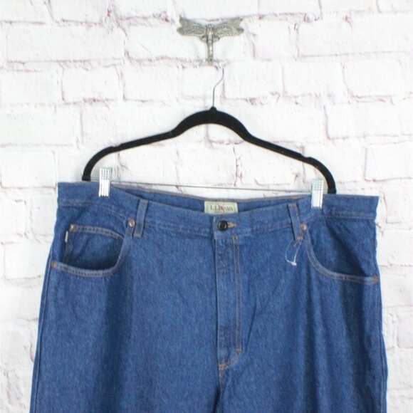LL Bean Double L Jeans Relaxed Fit Straight Leg Cotton Stonewashed 42x32 - Picture 2 of 11